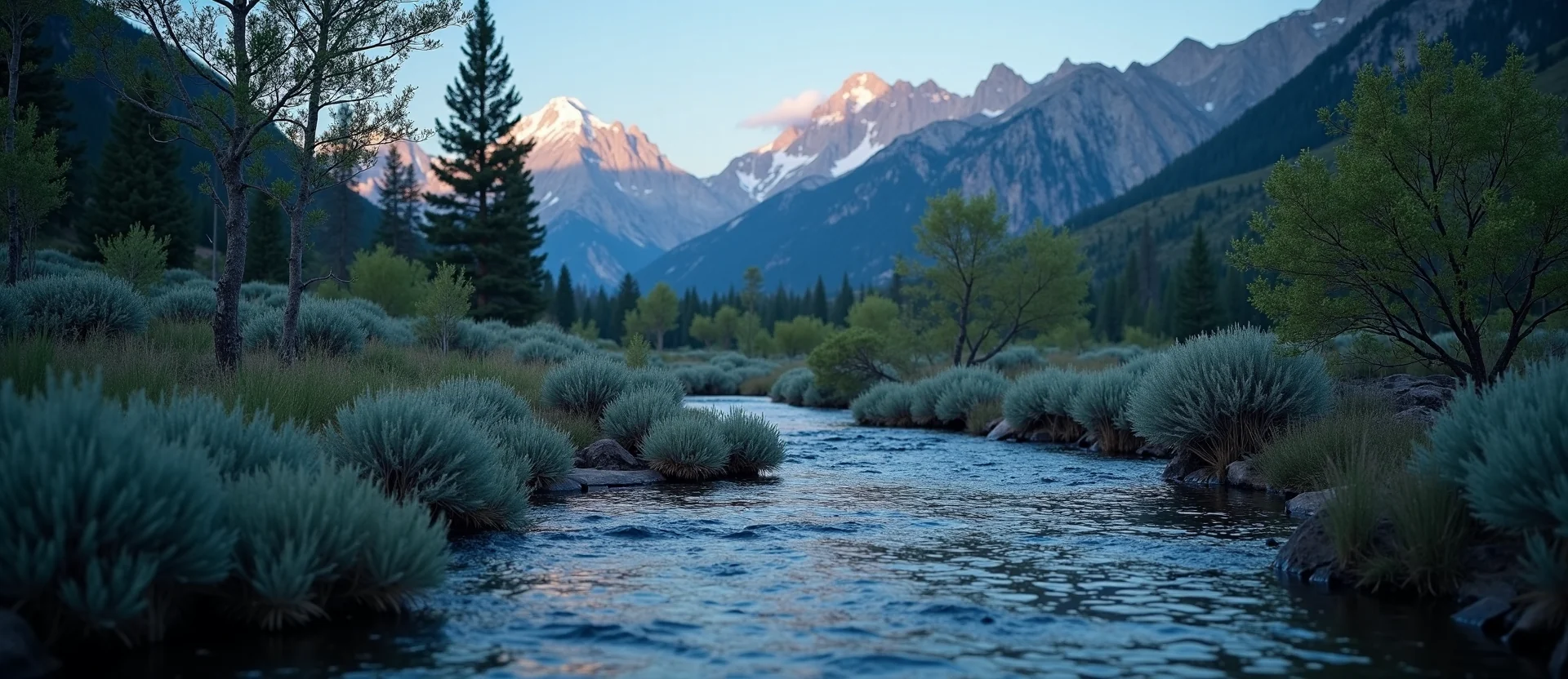 Symbolizing Flow/Cleansing: A local Manzanita clear cold snowmelt stream. - AI Generated