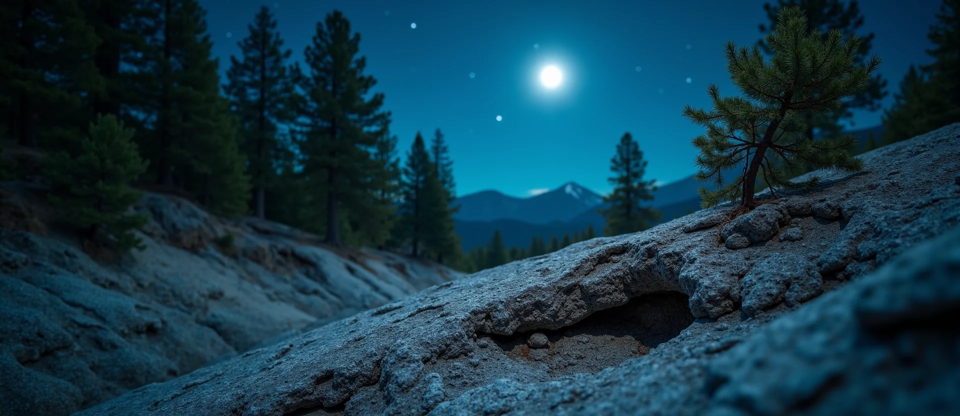 Symbolizing Growth/Resilience: A local Ponderosa Pine tree growing out of a rock cleft. - AI Generated