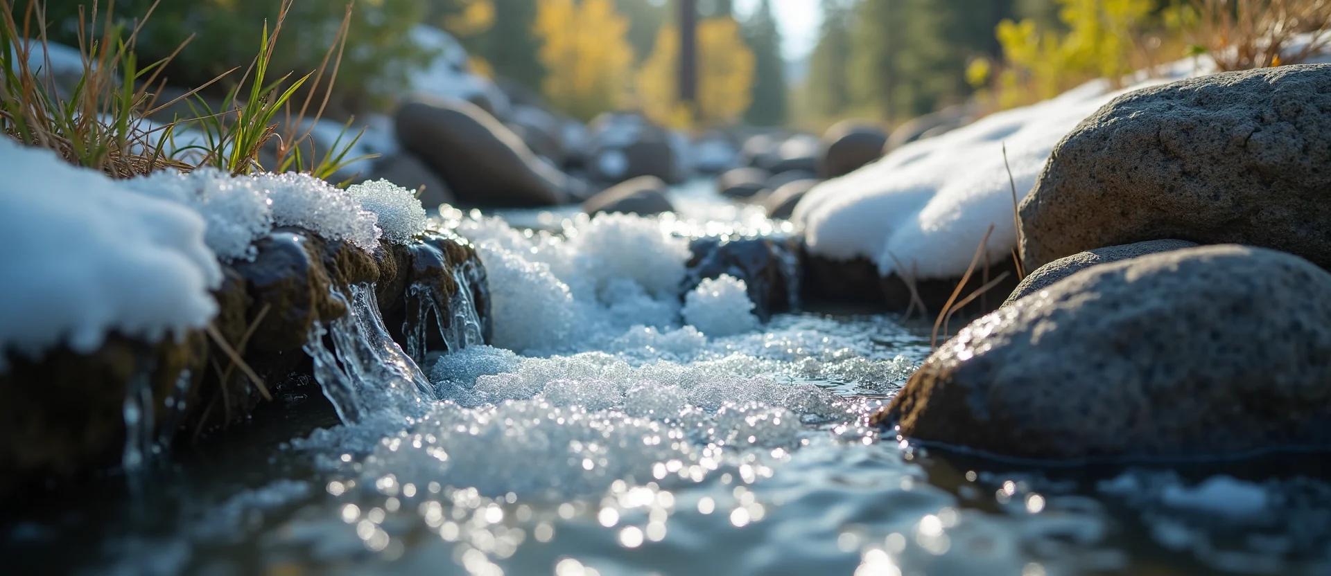 Symbolizing Flow/Cleansing: A local Quaking Aspen babbling mountain creek. - AI Generated