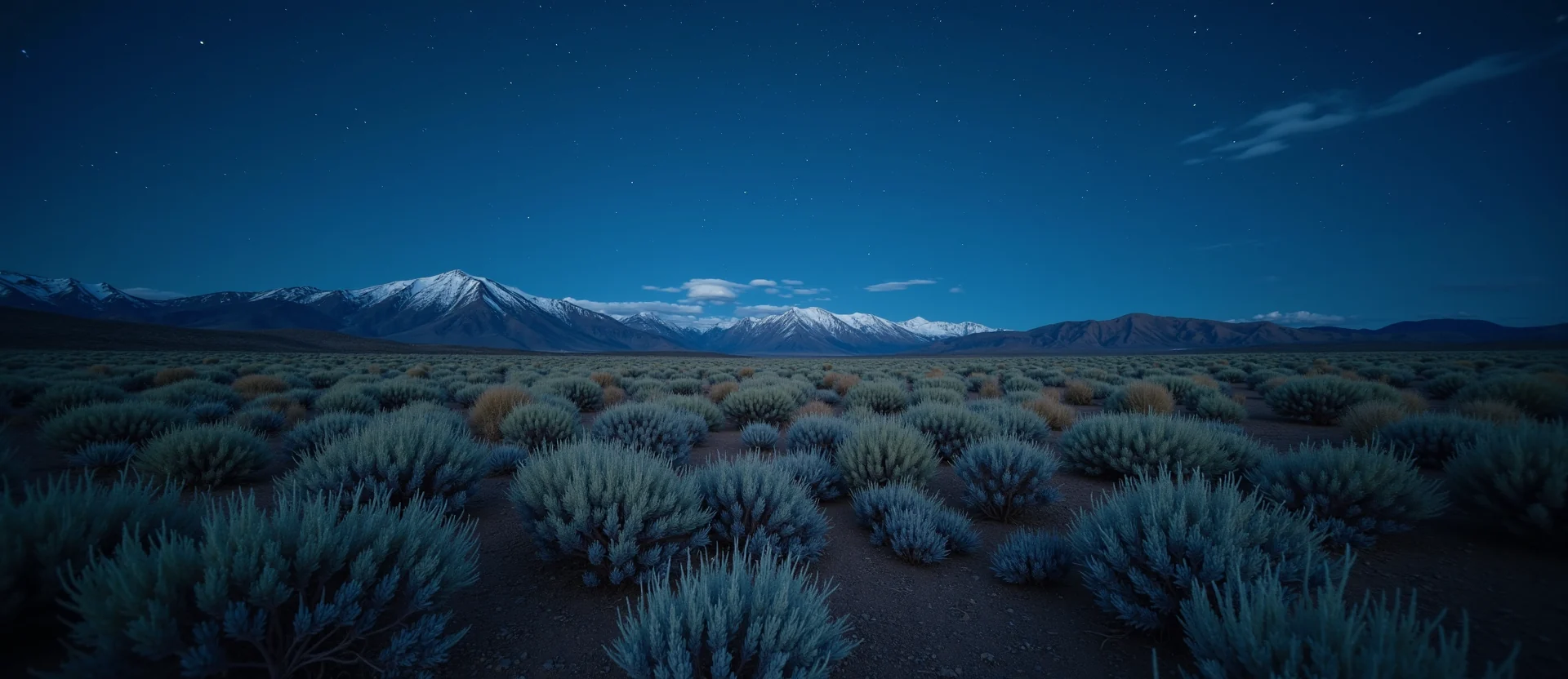Symbolizing Stability/Peak: A local Sagebrush (Artemisia tridentata) distant Sierra horizon. - AI Generated