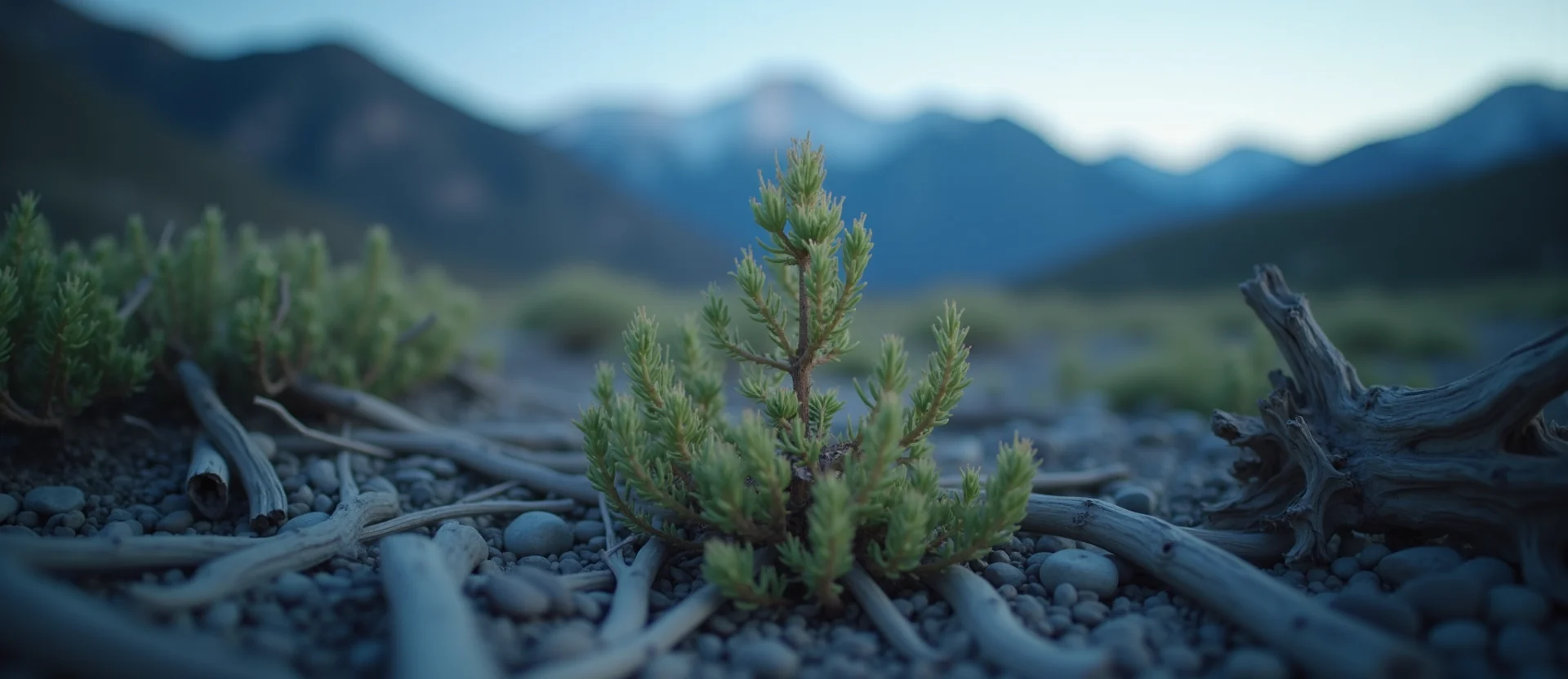 Symbolizing Seed/New Beginning: A local Rabbitbrush sprouting sagebrush seedling. - AI Generated