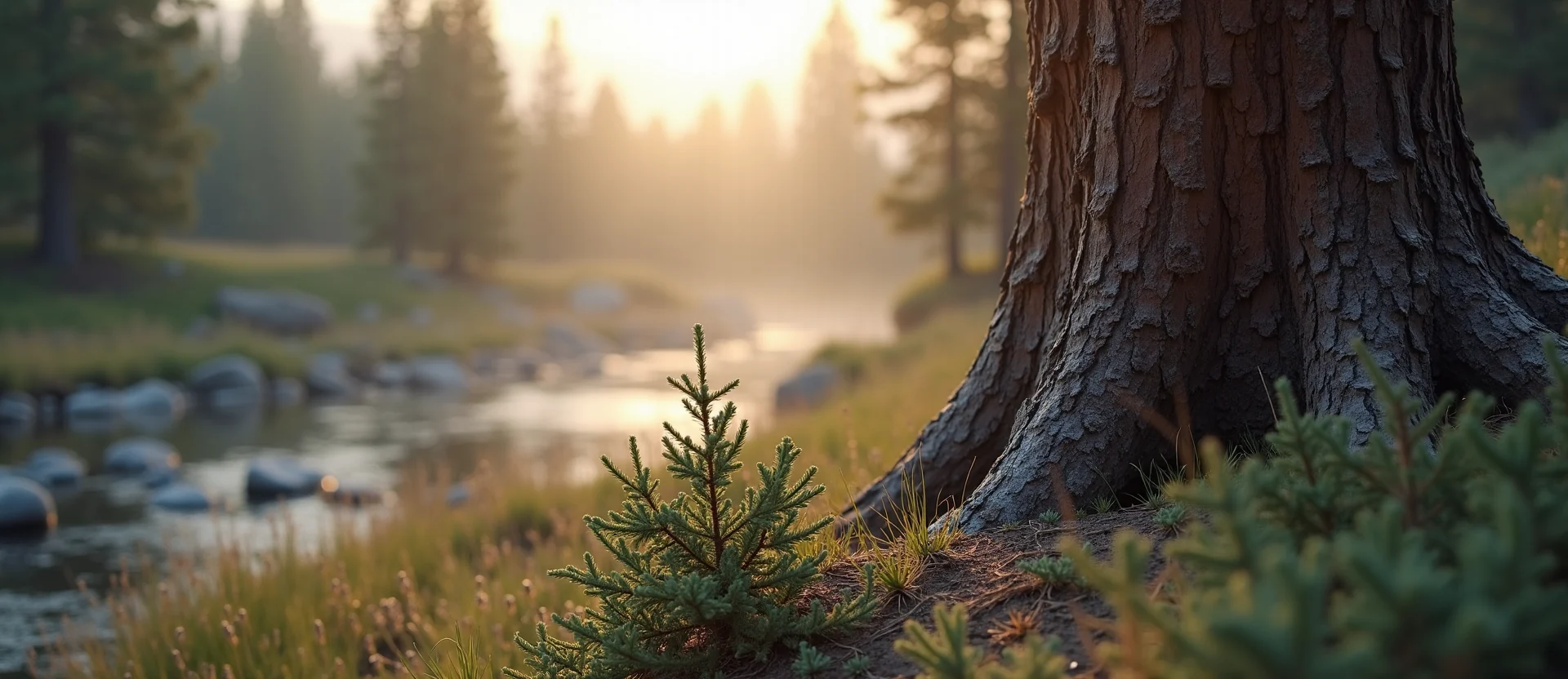 Symbolizing Growth/Resilience: A local Bitterbrush sturdy weathered tree trunk. - AI Generated