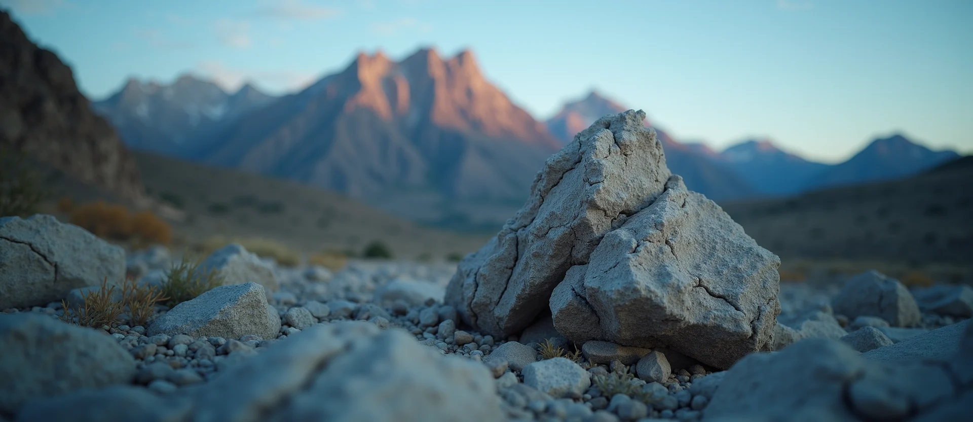 Symbolizing Stability/Peak: A local Desert Peach jagged granite peak. - AI Generated