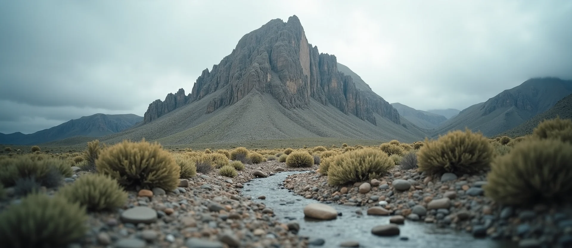 Symbolizing Stability/Peak: A local Bitterbrush jagged granite peak. - AI Generated