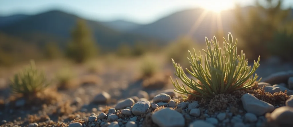 Symbolizing Seed/New Beginning: A local Manzanita sprouting sagebrush seedling. - AI Generated
