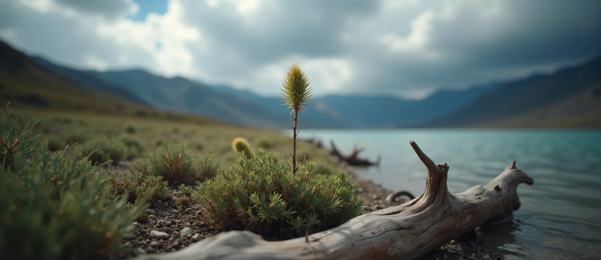 Symbolizing Seed/New Beginning: A local Rabbitbrush sprouting sagebrush seedling. - AI Generated