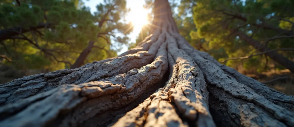 Symbolizing Growth/Resilience: A local Sierra Juniper gnarled juniper roots. - AI Generated