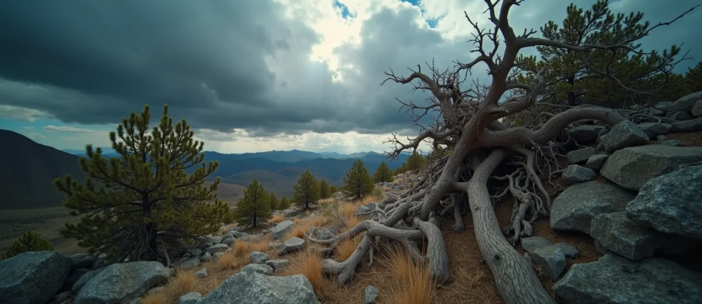 Symbolizing Growth/Resilience: A local Manzanita gnarled juniper roots. - AI Generated