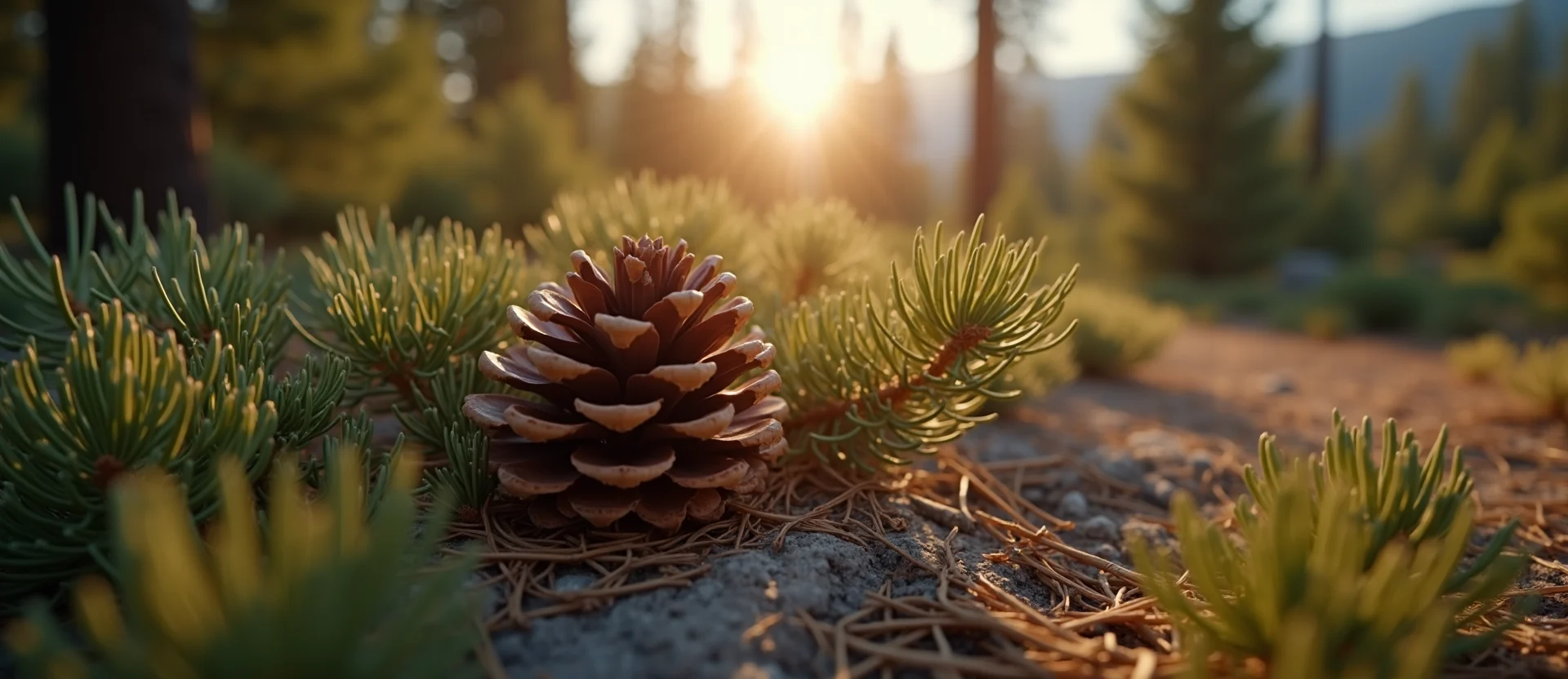 Symbolizing Seed/New Beginning: A local Desert Peach opening pine cone. - AI Generated