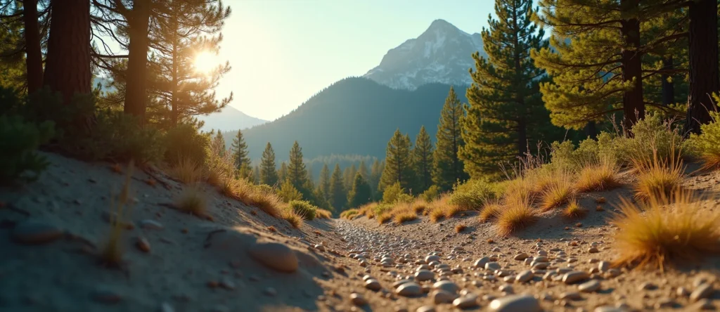 Symbolizing Stability/Peak: A local Ponderosa Pine solid mountain ridge. - AI Generated