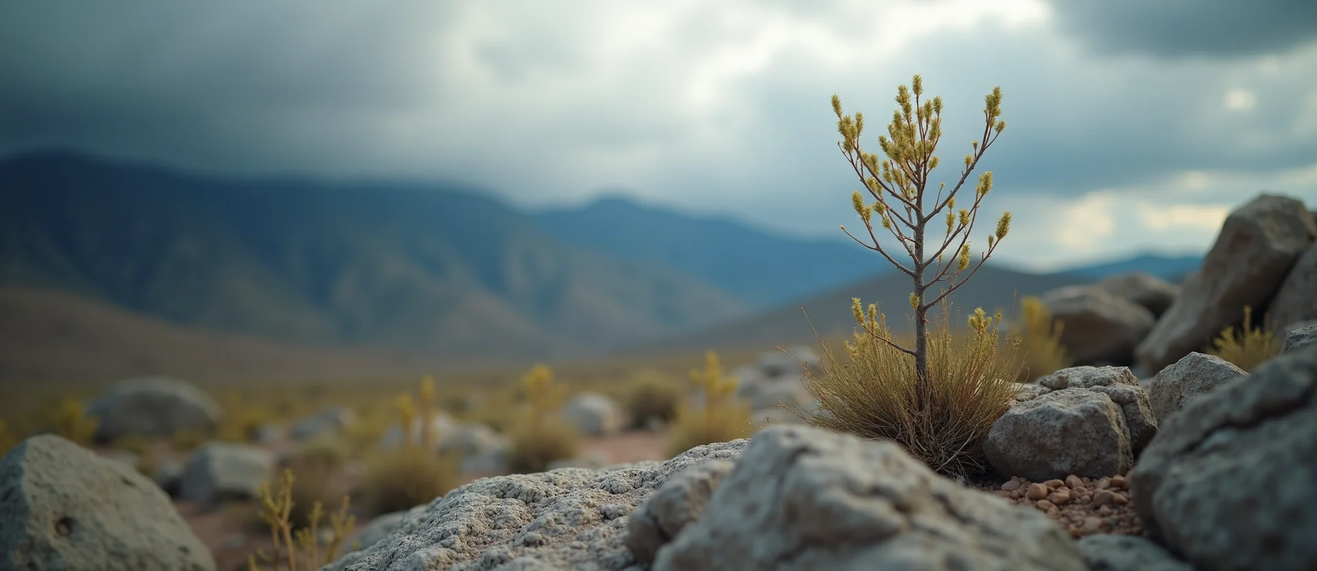 Symbolizing Growth/Resilience: A local Desert Peach new branch reaching for the sky. - AI Generated
