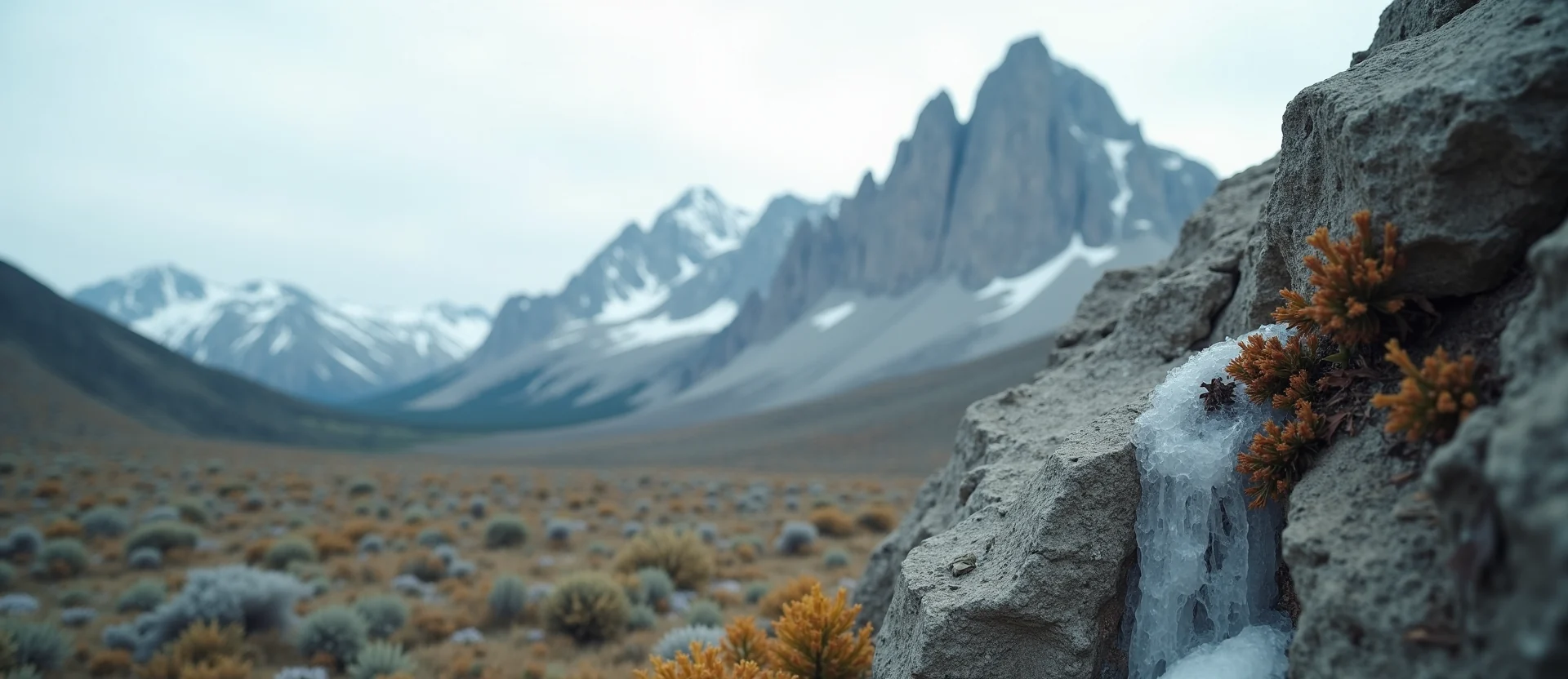 Symbolizing Stability/Peak: A local Indian Paintbrush jagged granite peak. - AI Generated