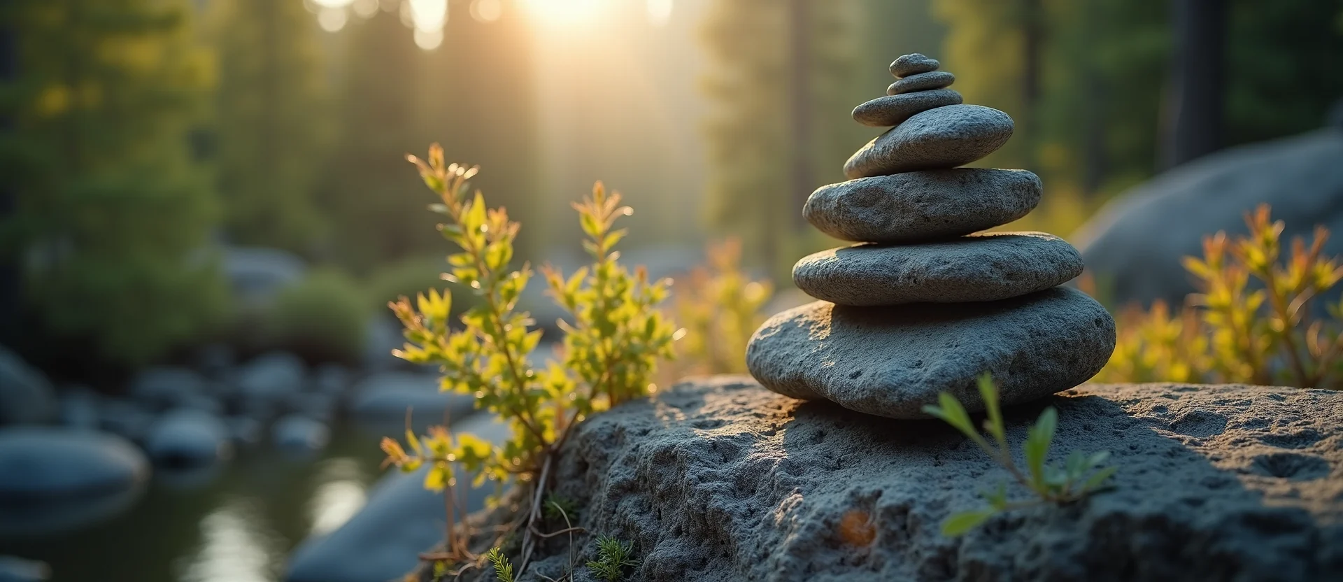 Symbolizing Stability/Peak: A local Manzanita ancient rock cairn. - AI Generated