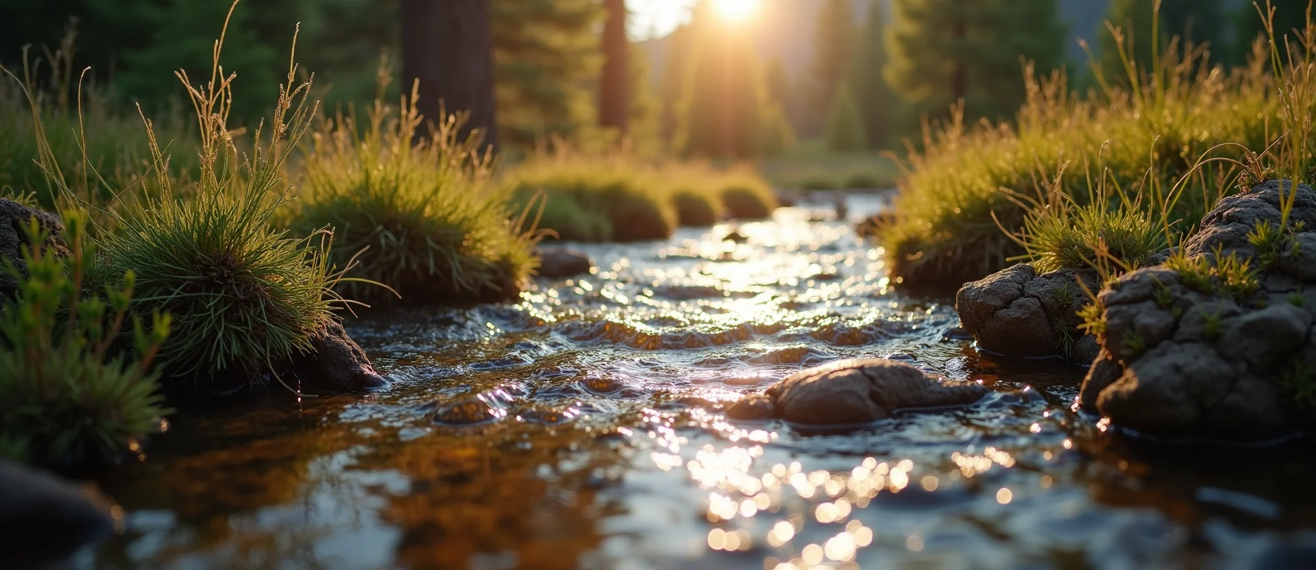 Symbolizing Flow/Cleansing: A local Rabbitbrush babbling mountain creek. - AI Generated