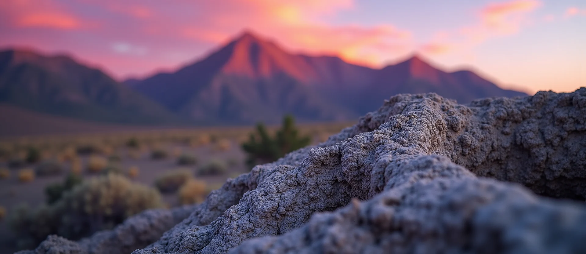 Symbolizing Stability/Peak: A local Desert Peach solid mountain ridge. - AI Generated