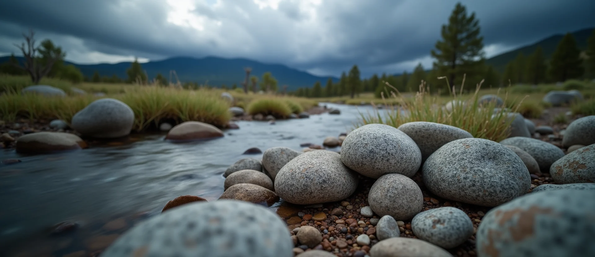 Symbolizing Flow/Cleansing: A local Manzanita smooth Truckee river stones. - AI Generated