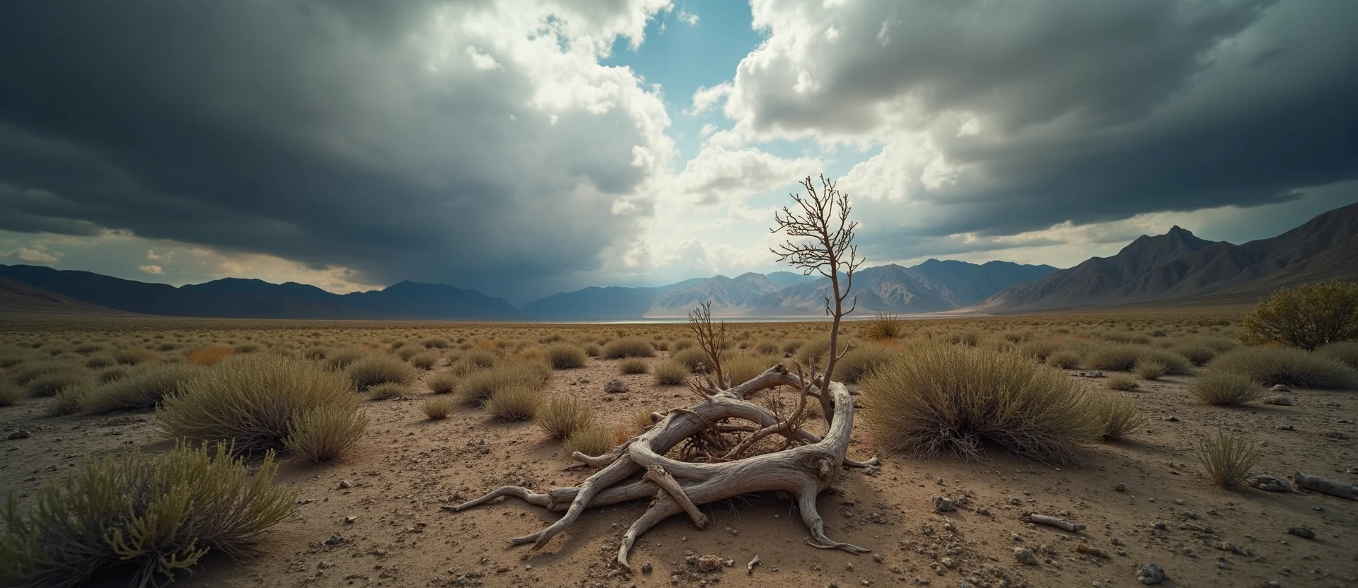 Symbolizing Seed/New Beginning: A local Sagebrush (Artemisia tridentata) single pine seed on dry earth. - AI Generated