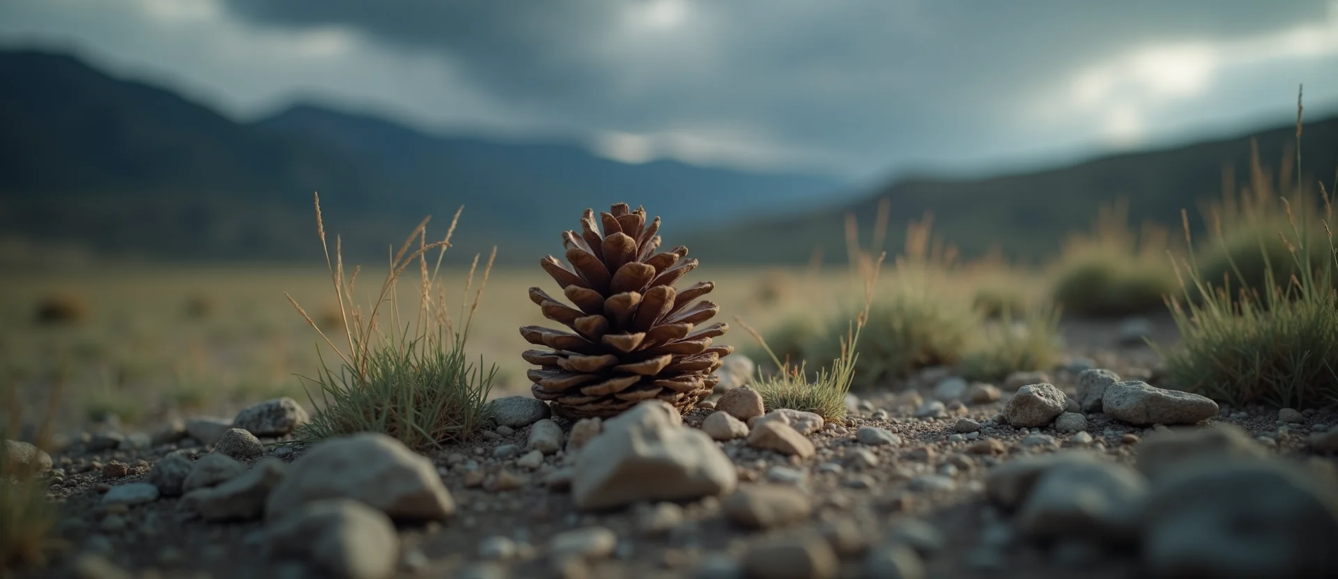 Symbolizing Seed/New Beginning: A local Indian Paintbrush opening pine cone. - AI Generated