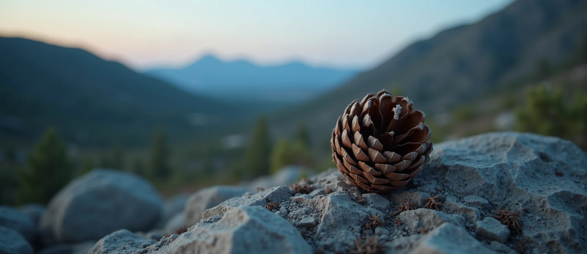 Symbolizing Seed/New Beginning: A local Sierra Juniper opening pine cone. - AI Generated