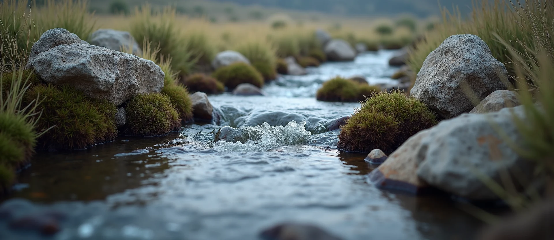 Symbolizing Flow/Cleansing: A local Quaking Aspen clear cold snowmelt stream. - AI Generated