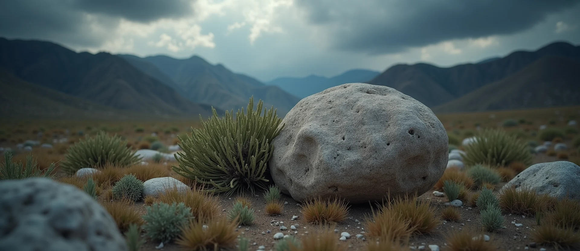 Symbolizing Stability/Peak: A local Mountain Mahogany unshakable boulder. - AI Generated