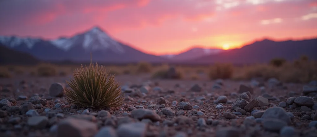 Symbolizing Seed/New Beginning: A local Rabbitbrush single pine seed on dry earth. - AI Generated