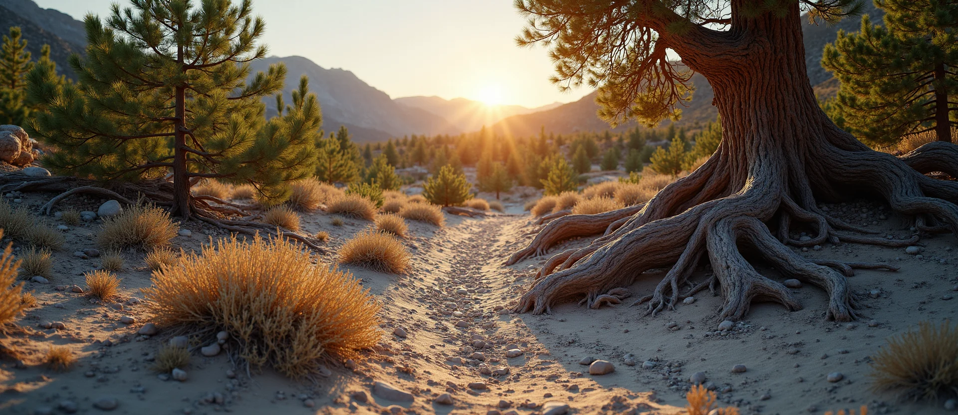 Symbolizing Growth/Resilience: A local Quaking Aspen gnarled juniper roots. - AI Generated