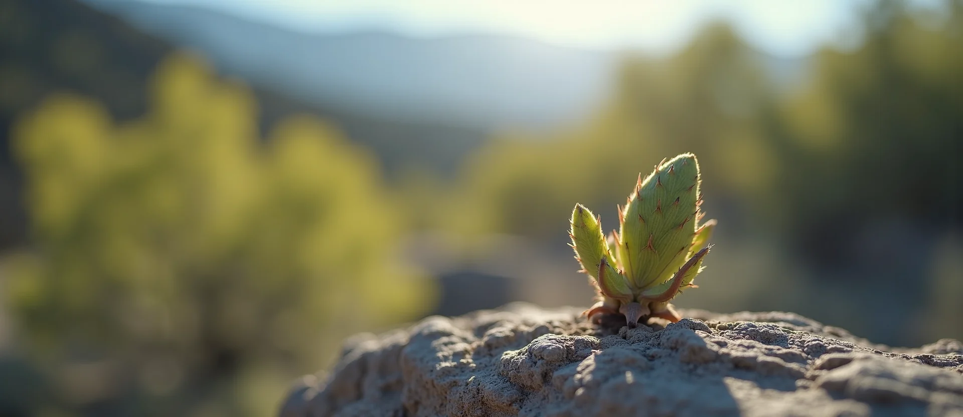 Symbolizing Seed/New Beginning: A local Quaking Aspen new green bud on a branch. - AI Generated