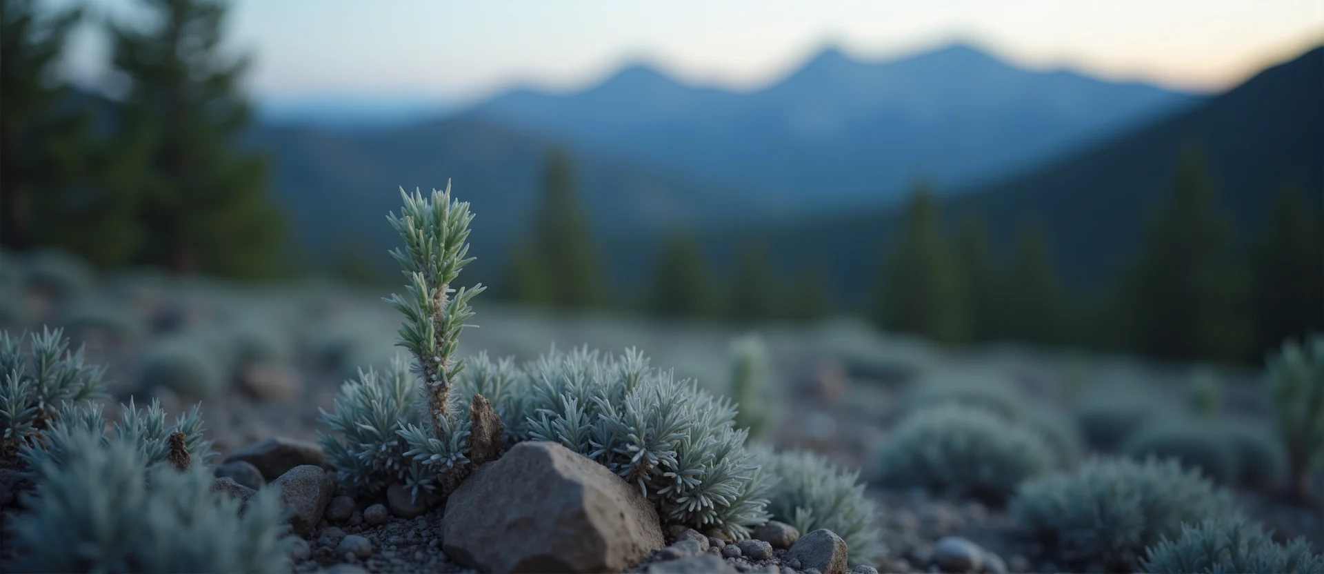 Symbolizing Seed/New Beginning: A local Ponderosa Pine sprouting sagebrush seedling. - AI Generated