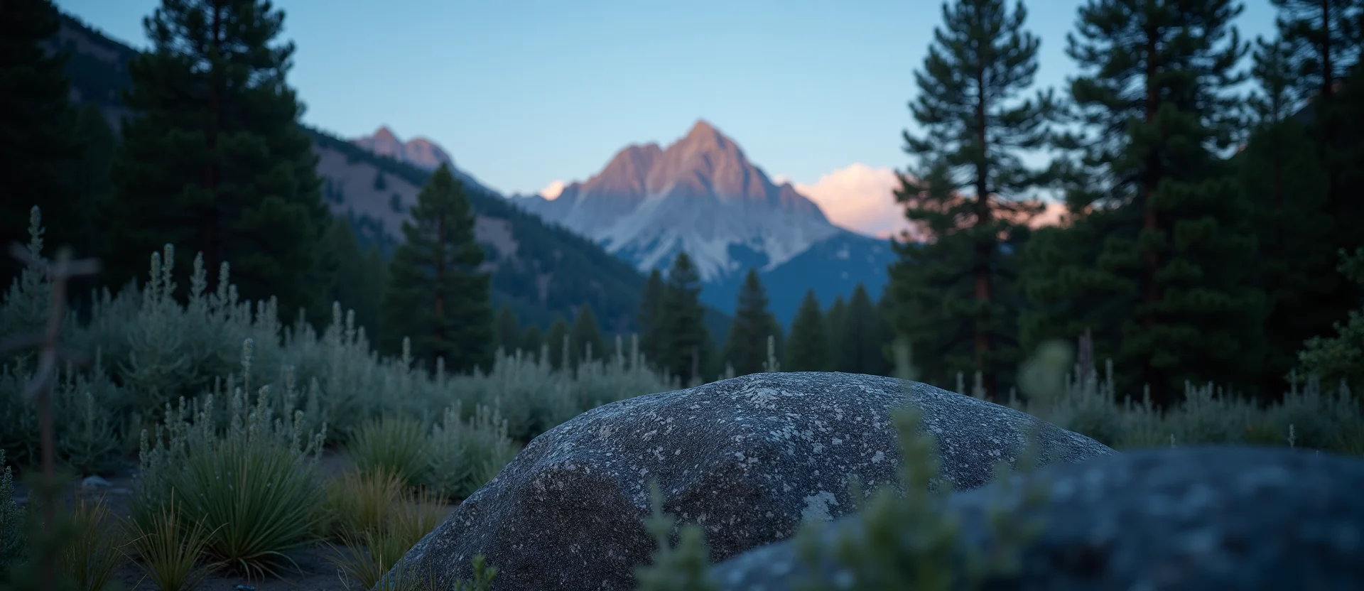 Symbolizing Stability/Peak: A local Ponderosa Pine unshakable boulder. - AI Generated