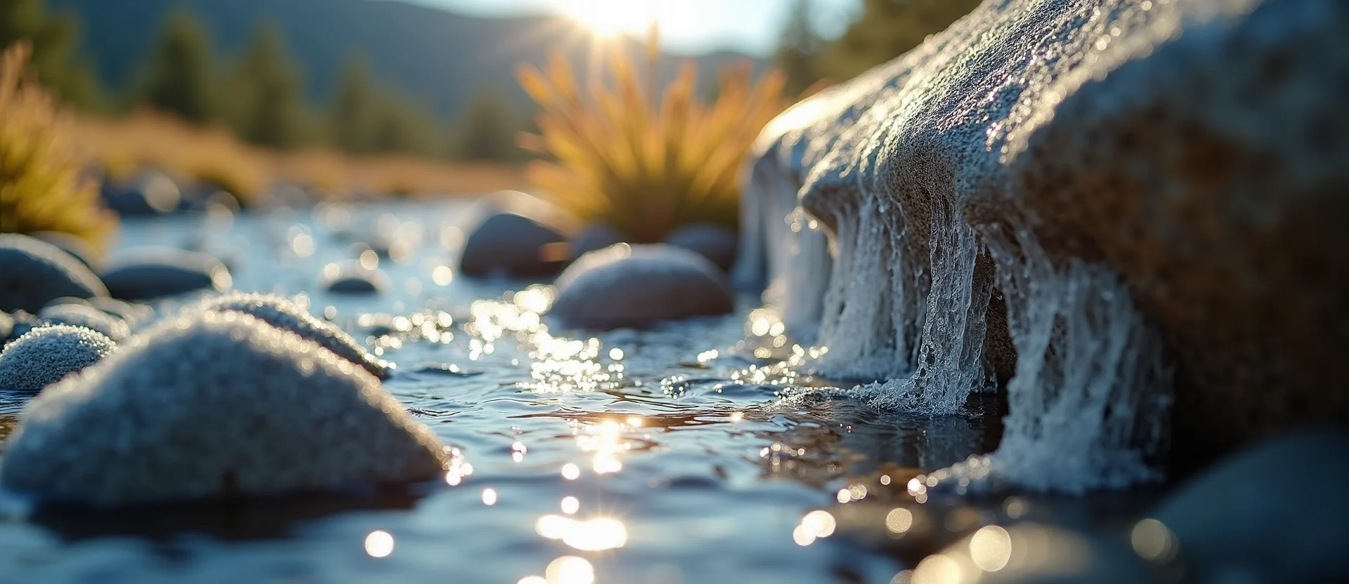 Symbolizing Flow/Cleansing: A local Indian Paintbrush smooth Truckee river stones. - AI Generated