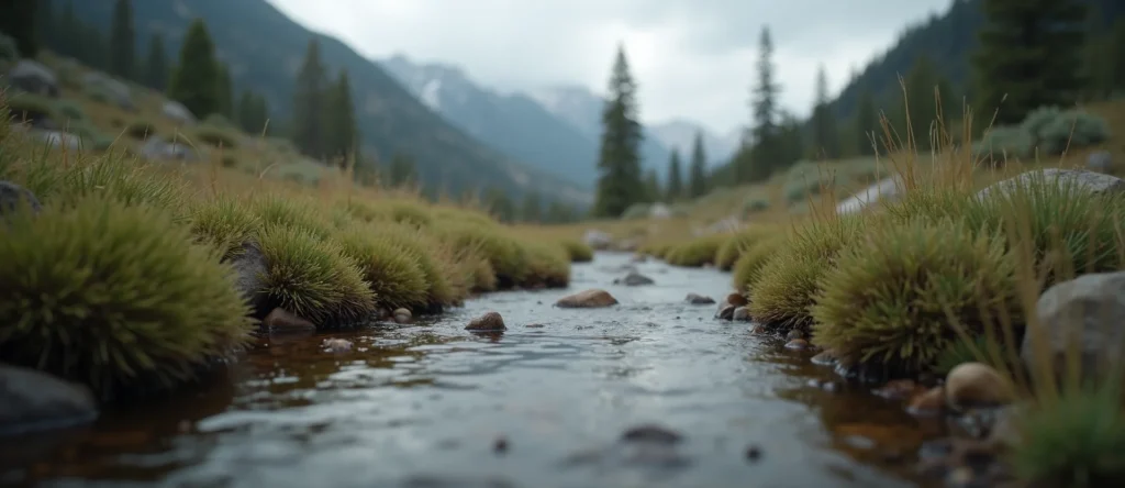 Symbolizing Flow/Cleansing: A local Desert Peach babbling mountain creek. - AI Generated