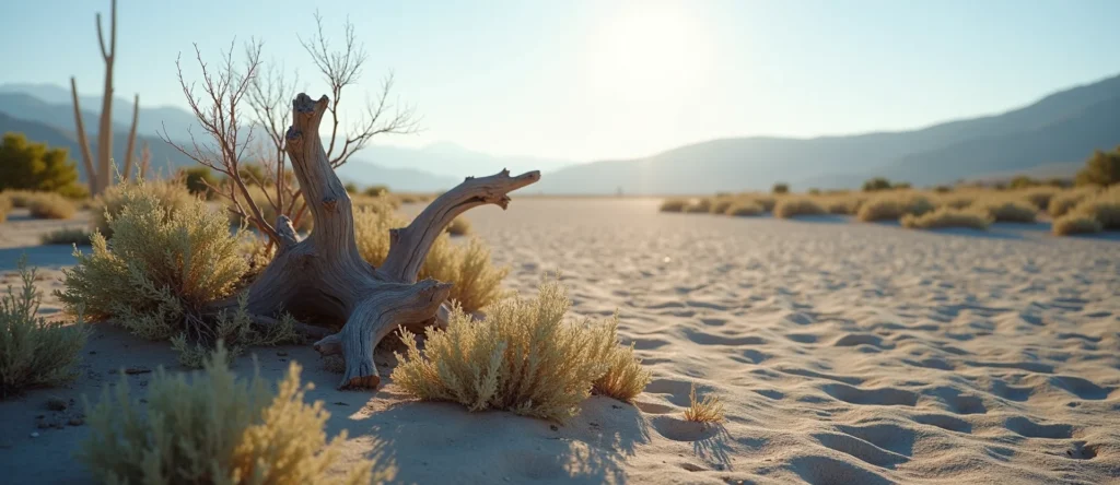 Symbolizing Growth/Resilience: A local Sagebrush (Artemisia tridentata) sturdy weathered tree trunk. - AI Generated