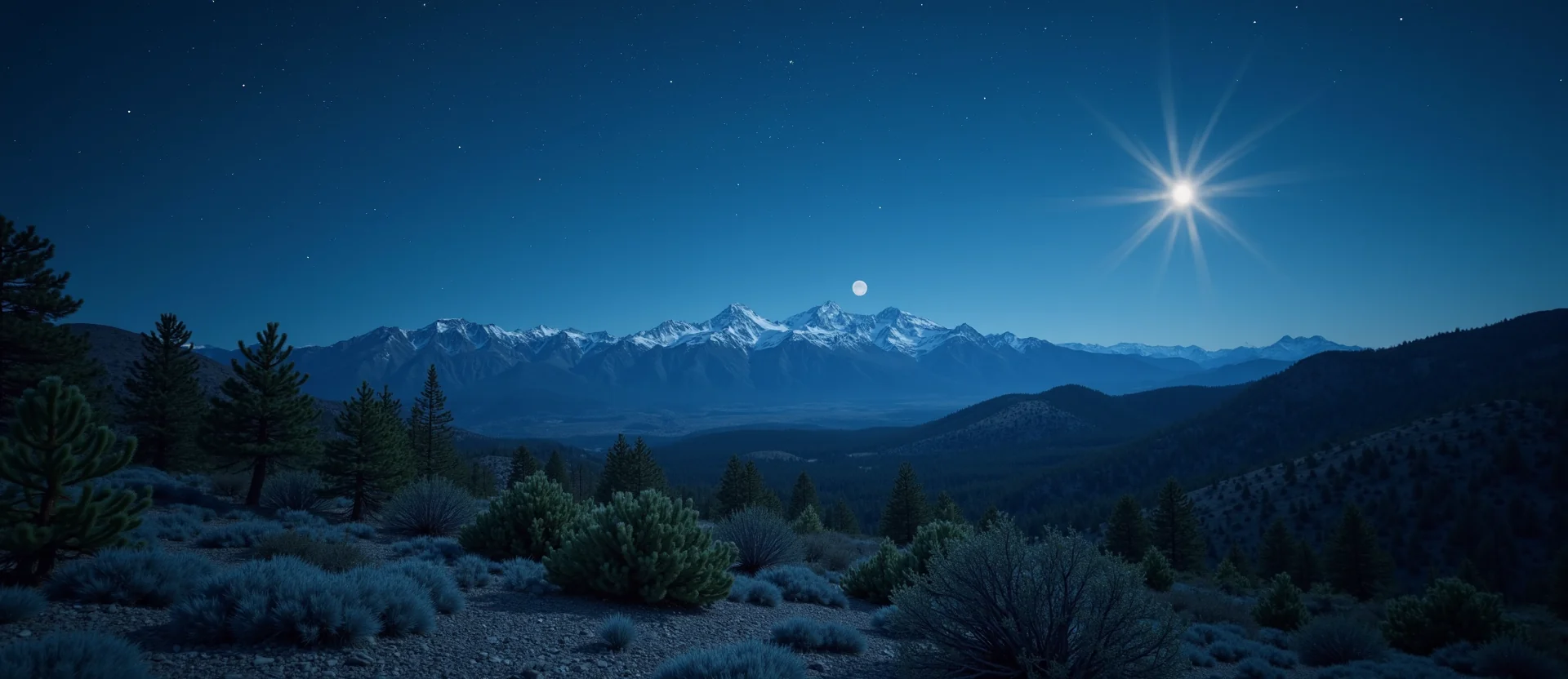 Symbolizing Identity/Local: A local Sierra Juniper Sierra Nevada skyline. - AI Generated