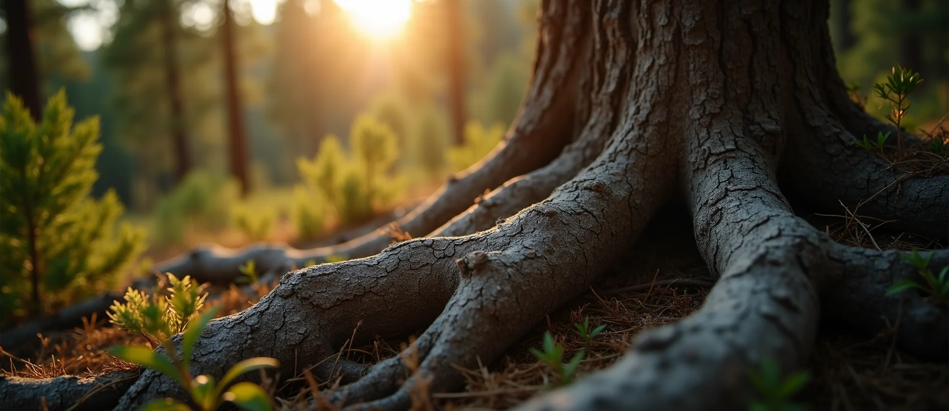 Symbolizing Growth/Resilience: A local Sierra Juniper gnarled juniper roots. - AI Generated