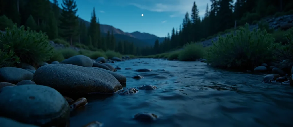 Symbolizing Flow/Cleansing: A local Sierra Juniper smooth Truckee river stones. - AI Generated