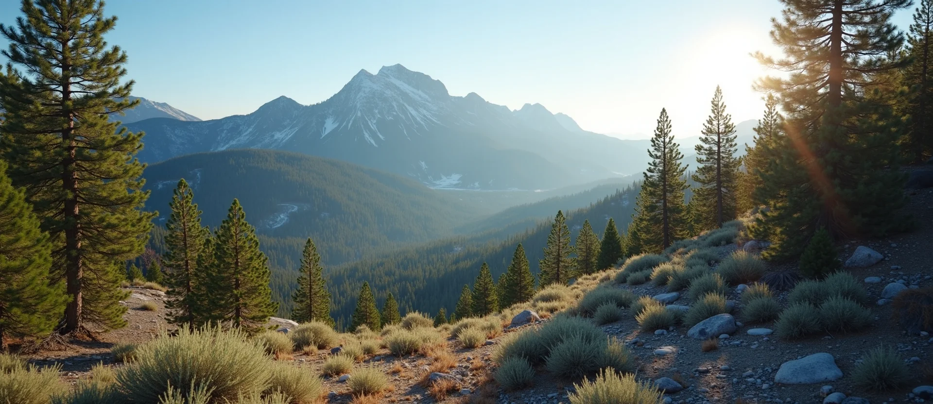 Symbolizing Stability/Peak: A local Ponderosa Pine solid mountain ridge. - AI Generated