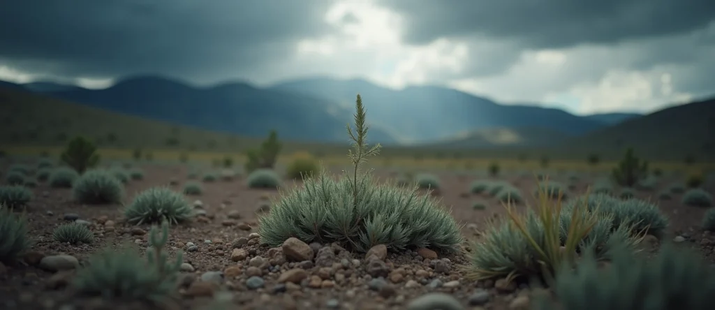 Symbolizing Seed/New Beginning: A local Bitterbrush sprouting sagebrush seedling. - AI Generated