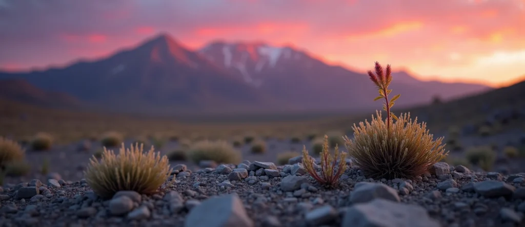 Symbolizing Seed/New Beginning: A local Desert Peach sprouting sagebrush seedling. - AI Generated