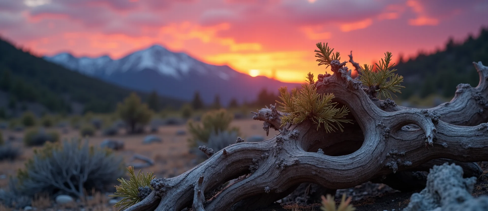 Symbolizing Growth/Resilience: A local Desert Peach gnarled juniper roots. - AI Generated