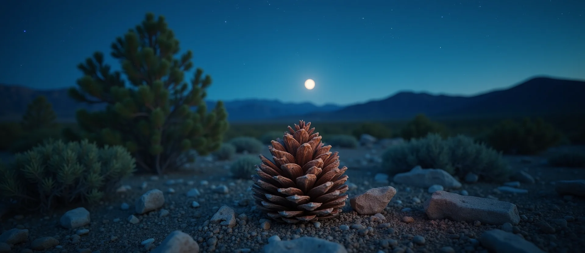 Symbolizing Seed/New Beginning: A local Sierra Juniper opening pine cone. - AI Generated