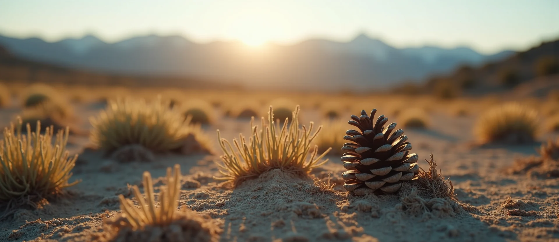 Symbolizing Seed/New Beginning: A local Indian Paintbrush opening pine cone. - AI Generated