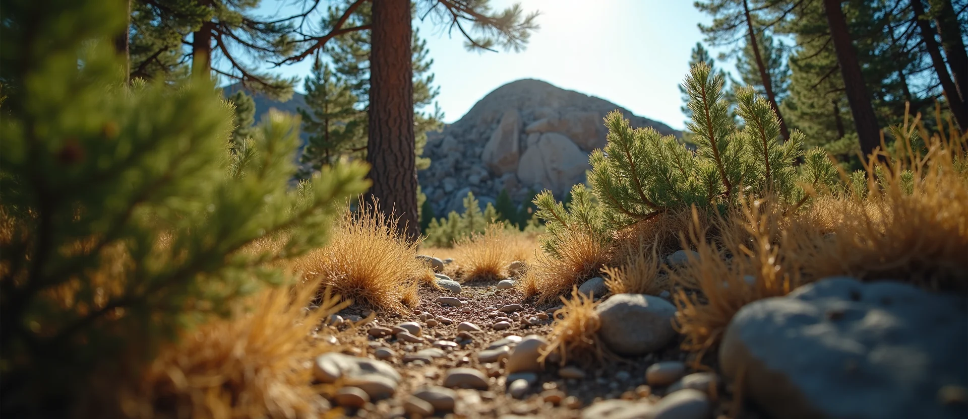 Symbolizing Stability/Peak: A local Rabbitbrush unshakable boulder. - AI Generated