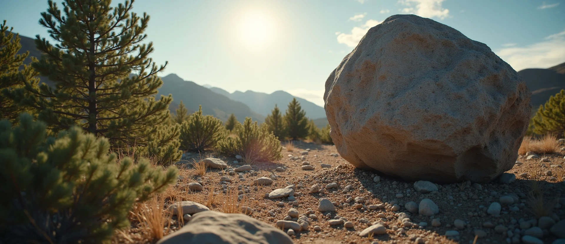 Symbolizing Stability/Peak: A local Sierra Juniper unshakable boulder. - AI Generated