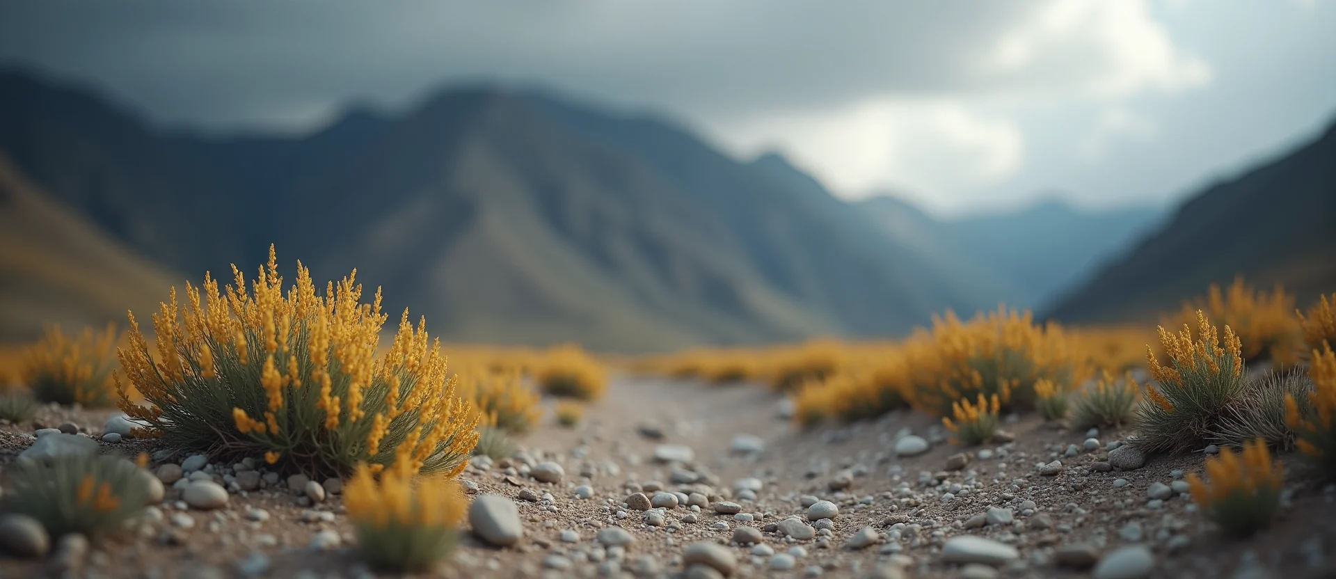 Symbolizing Stability/Peak: A local Indian Paintbrush solid mountain ridge. - AI Generated