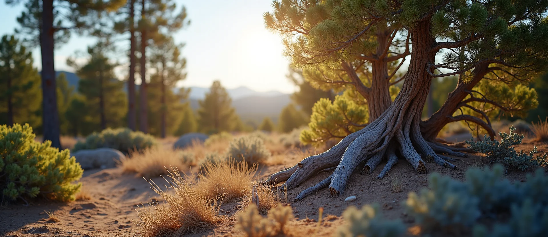 Symbolizing Growth/Resilience: A local Bitterbrush gnarled juniper roots. - AI Generated