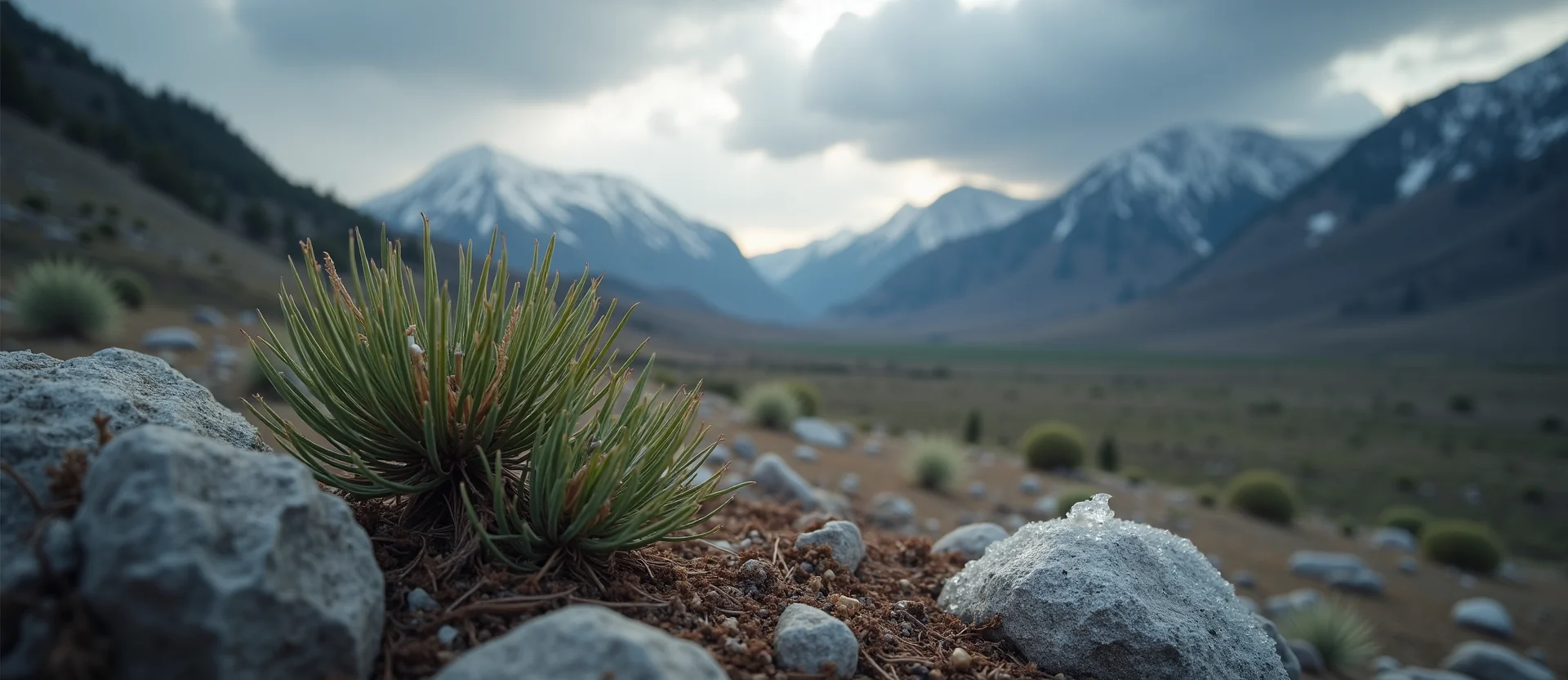Symbolizing Seed/New Beginning: A local Bitterbrush single pine seed on dry earth. - AI Generated