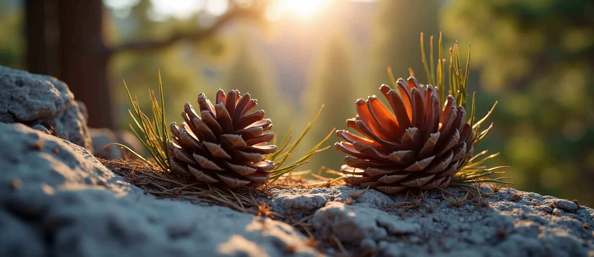 Symbolizing Seed/New Beginning: A local Ponderosa Pine opening pine cone. - AI Generated