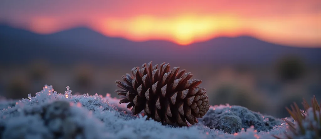 Symbolizing Seed/New Beginning: A local Sagebrush (Artemisia tridentata) opening pine cone. - AI Generated