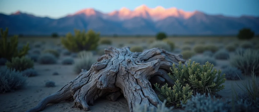 Symbolizing Growth/Resilience: A local Desert Peach gnarled juniper roots. - AI Generated